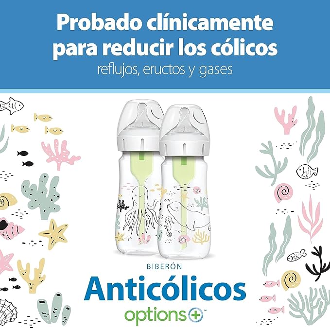 Dr. Brown’s Natural Flow® Anti-Colic Options+™ Wide-Neck Baby Bottle Designer - Image 12