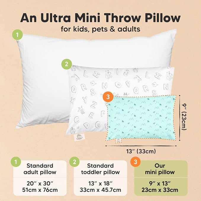 Mini Toddler Pillow with Pillowcase - Image 2