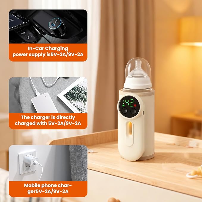 Portable Baby Bottle Warmer Precise Temperature Control via Display Accurate - Image 6