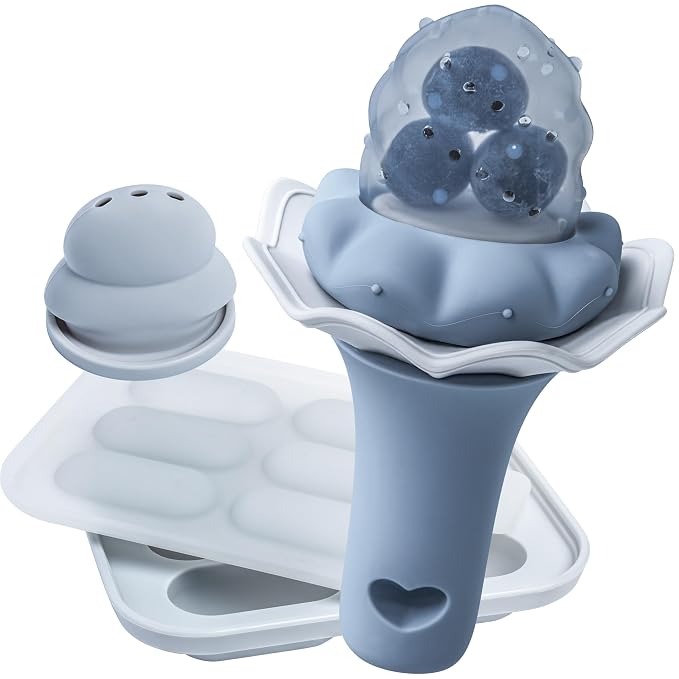 Moonkie Baby Fruit Feeder with Freezer Tray, BPA Free Silicone Food Feeder by Moonkie