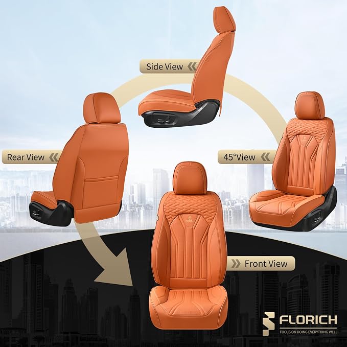 FLORICH Car Seat Covers Full Set, Leather Seat Covers - Image 6