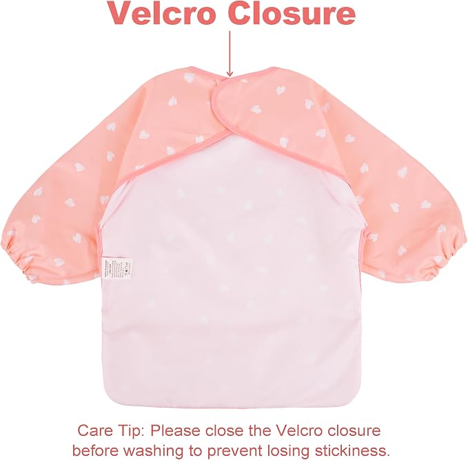 Long Sleeve Baby Bib For Eating Feeding Mess Proof Waterproof Food Smock Bibs - Image 3