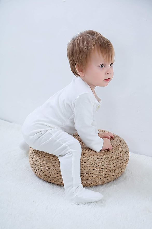 O2 BABY Baby Boys Girls Organic Cotton Zip-Front Sleeper Pajamas, Footed Sleep - Image 3