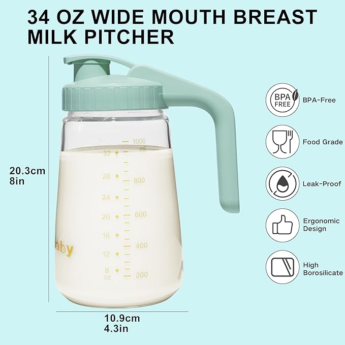 34oz Breast Milk Pitcher, Breast Milk Storage Containers - Image 2
