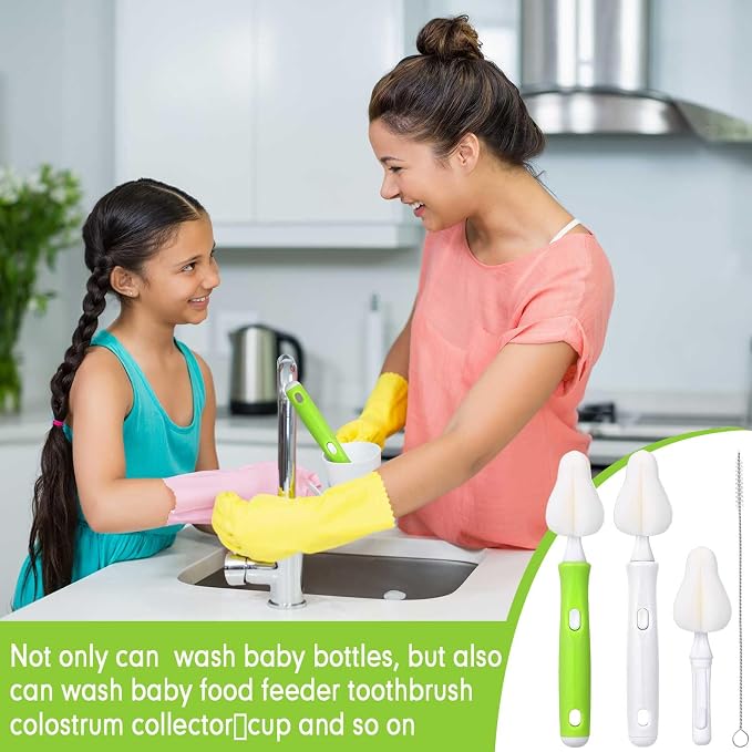 22 Pcs Sponge Bottle Nipple Brushes Set Including 12 Pcs Bottle Sponge Brush - Image 6