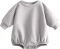 Bafeicao Baby Boy Girl Sweatshirt Romper Organic Cotton Solid Color Long Sleeve by Bafeicao