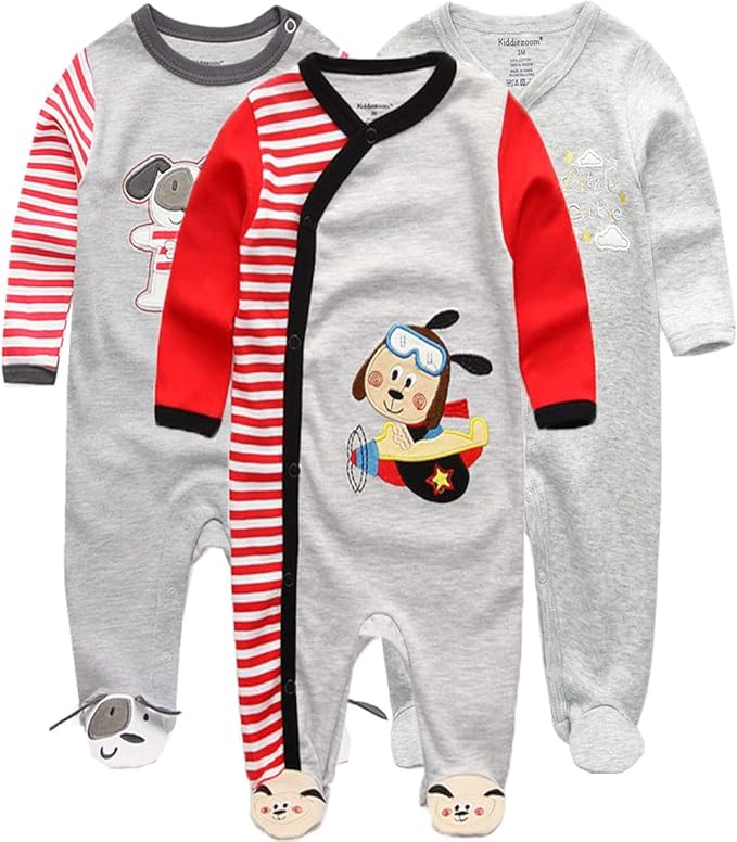 Kiddiezoom Baby and Toddler Boys'Snug Fit Footed One-Piece Romper Jumpsuit by Kiddiezoom