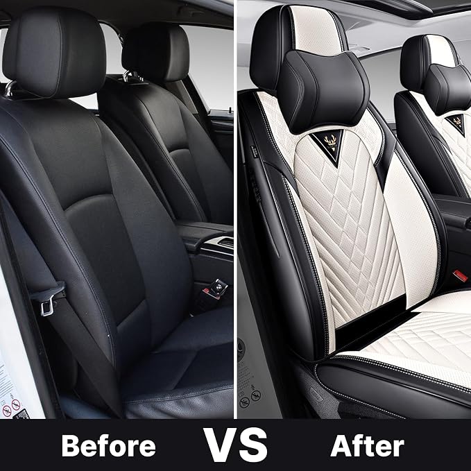 Car Seat Covers, Waterproof Nappa Leather Automotive Seat Covers Full Set - Image 7