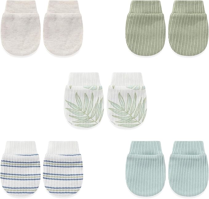 5 Pairs Baby Not Scratch Mittens 0-6 Months New Born Boy Girl Gloves Cute by falianni