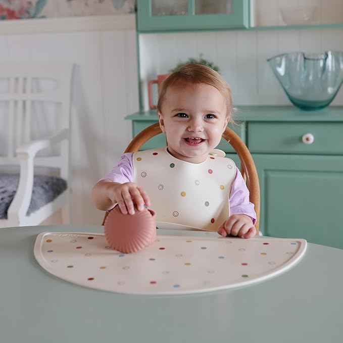mushie Silicone Baby Bib | Adjustable Fit Waterproof Bibs - Image 5