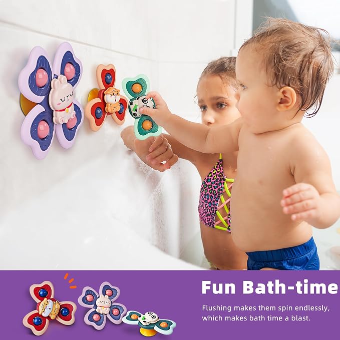 LiKee Strong Suction Cup Fidget Rotating Sensory Bath Toys - Image 5