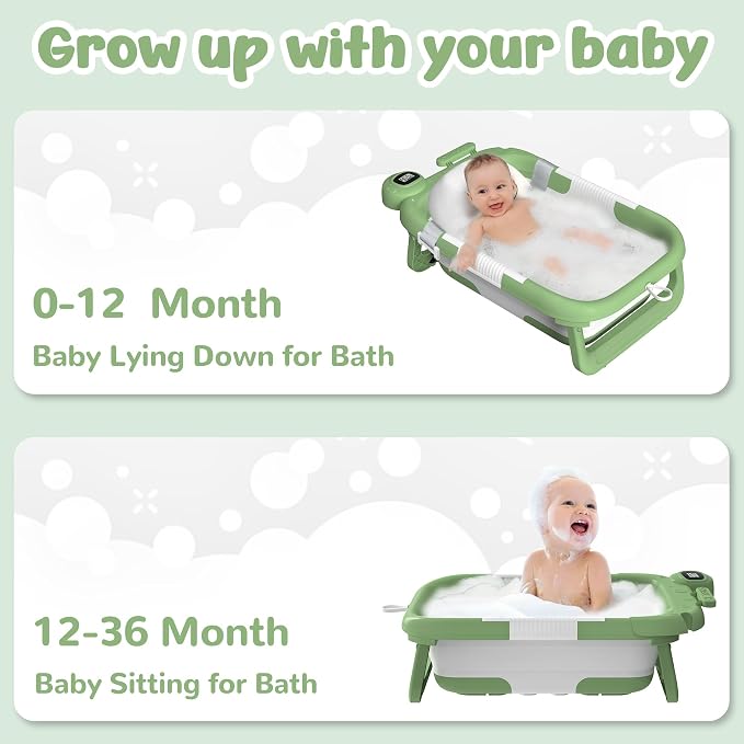 Collapsible Baby Bathtub for Newborn to Toddler, Portable Baby Bath Tub for - Image 5