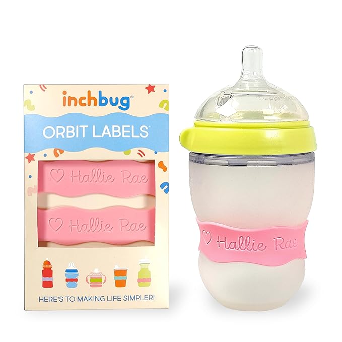 InchBug Orbit Labels Baby Bottle and Water Bottle Silicone Name Bands – - Image 2