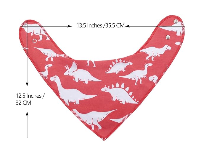 Maiwa 10-Pack Dinosaur Bandana Bibs - Image 2