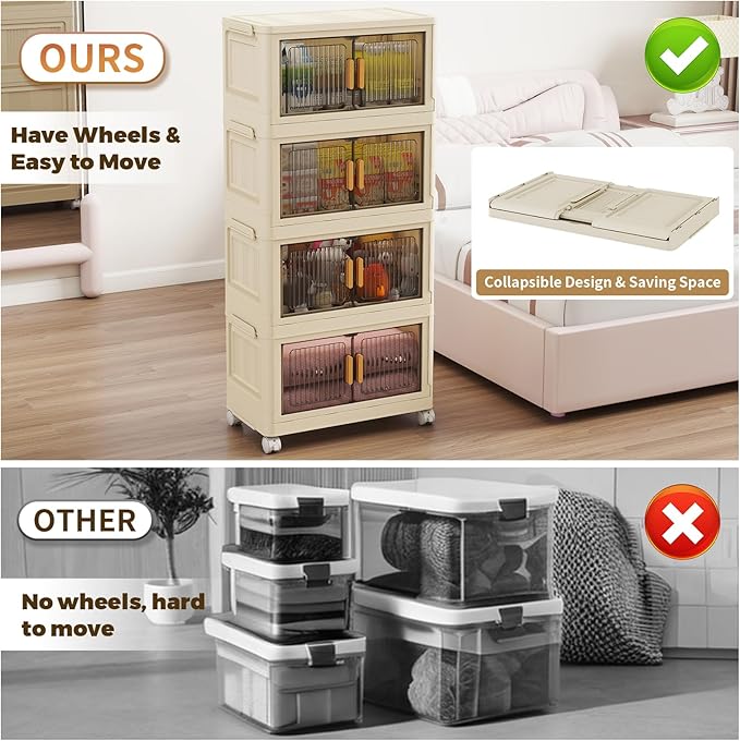 4 Tier Stackable Plastic Storage Bins - Image 3