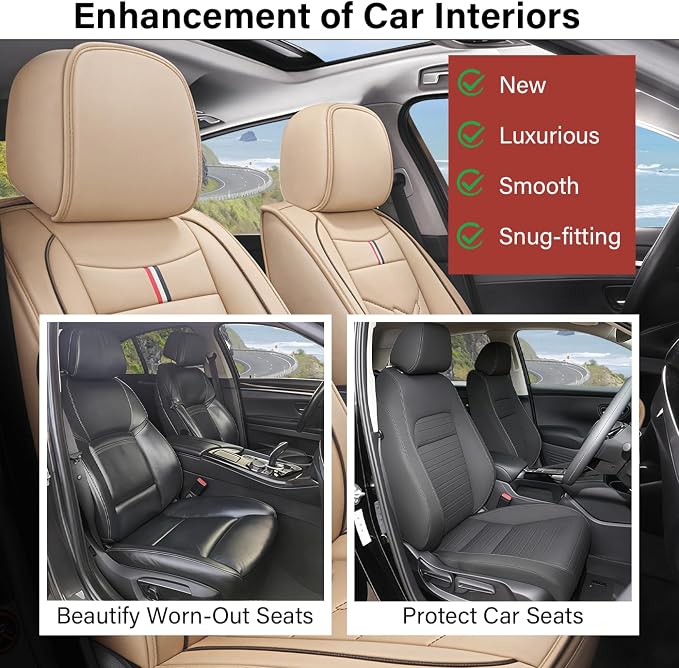 Leather Car Seat Covers Fit for LR Range Rover Evoque 2019-2025, 5 Seater - Image 6