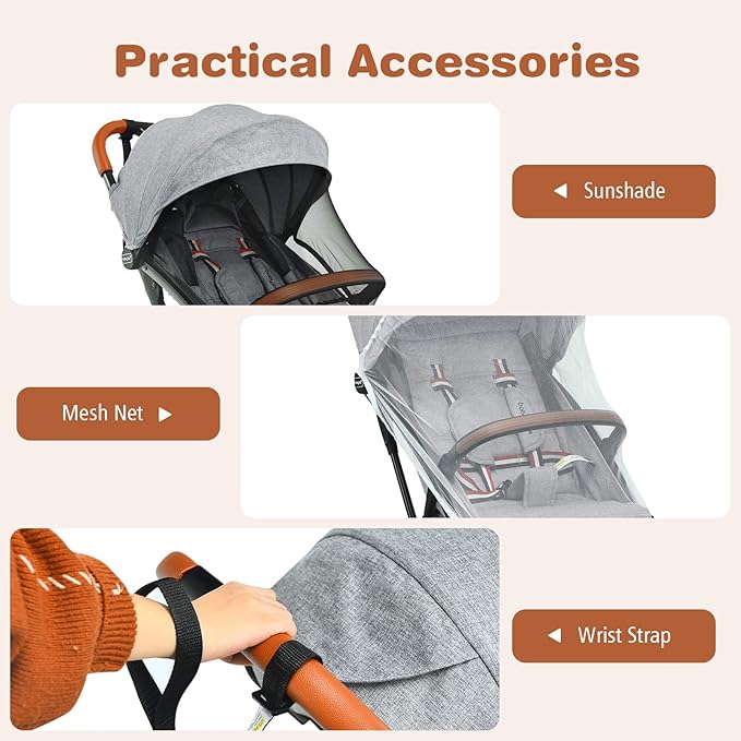 BABY JOY Lightweight Baby Stroller, Compact Toddler Travel Stroller - Image 3