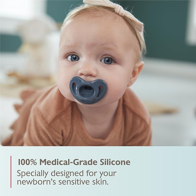 NUK 100% Silicone Comfy Orthodontic Pacifiers, 0-6 Months, Neutral Fashion - Image 10