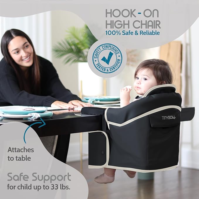 Elegant Faux Leather Hook-On High Chair - Image 2