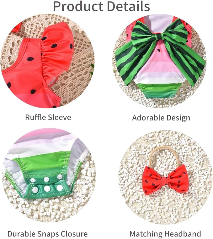Toddler Girl Baby Ruffles Mermaid Fish Scale Swimsuit One Piece Swimwear - Image 3