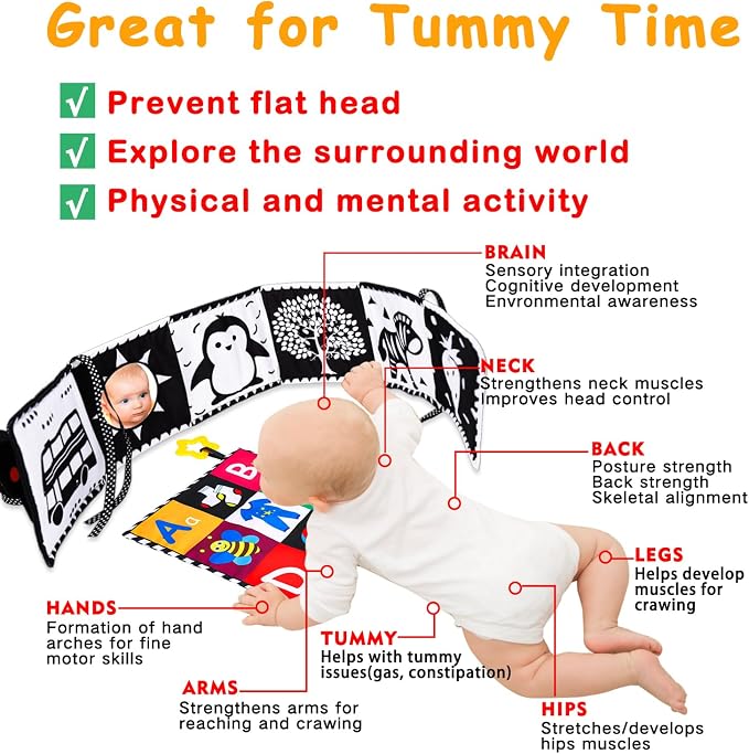 4 PCS Black and White High Contrast Baby Toys 0-3-6 Months Newborn Essential - Image 2