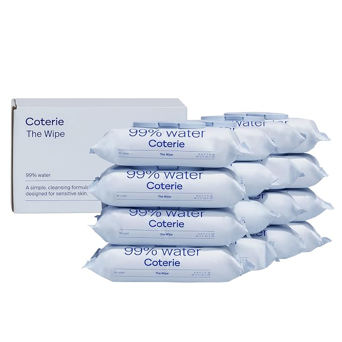 Coterie Baby Wipes for Sensitive Skin, Plant-Based and Plastic-Free Fibers by Coterie
