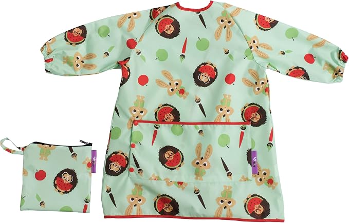 Tidy Tot - Long Baby Bib - Mess Proof Long Sleeve Feeding Smock - Waterproof Bib - Image 4
