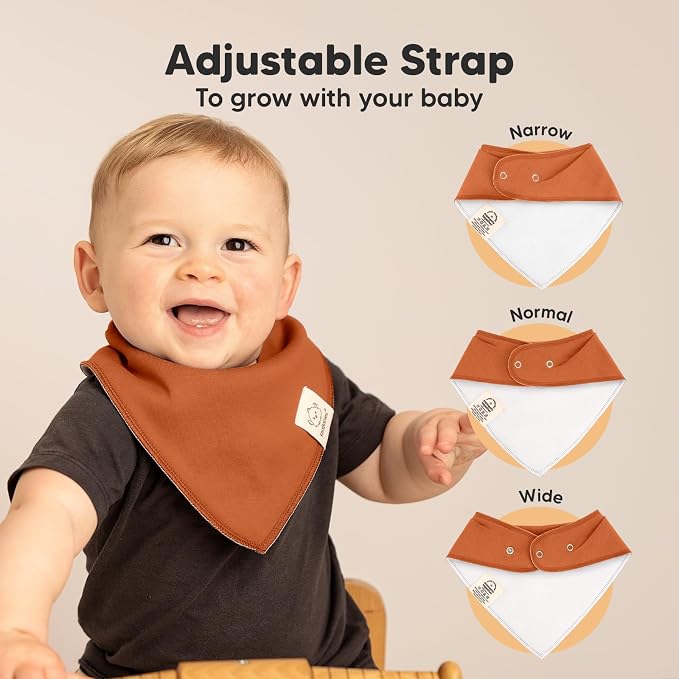 8-Pack Organic Baby Bandana Bibs - Image 3