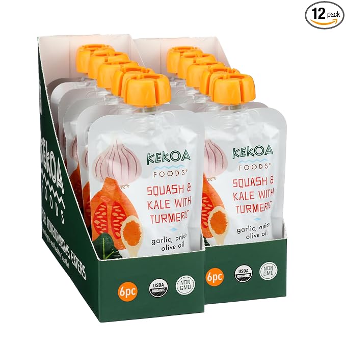 Kekoa Foods Squash & Kale with Turmeric Baby Food Purée | 100% USDA by KekoaFoods