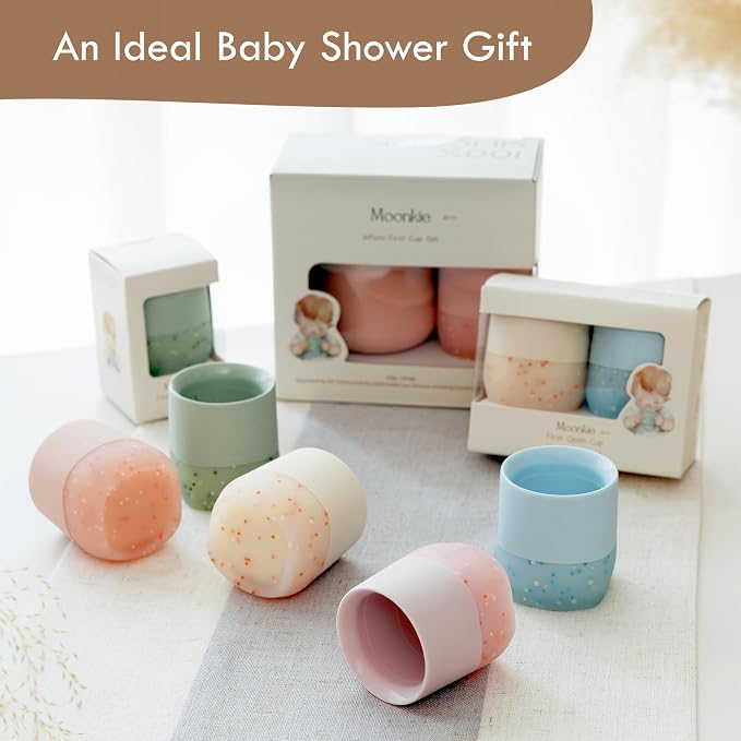 Moonkie Silicone Baby Cup 4 Months+ | Tiny Open Training Cup - Image 8