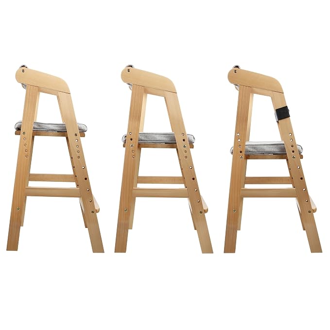 PandaEar Wooden High Chair for Toddlers, Adjustable Child Highchair Feeding - Image 8