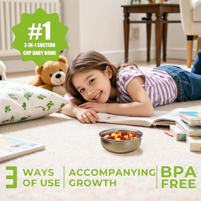 1 Pack Stainless Steel Toddler Suction Bowls - Image 2
