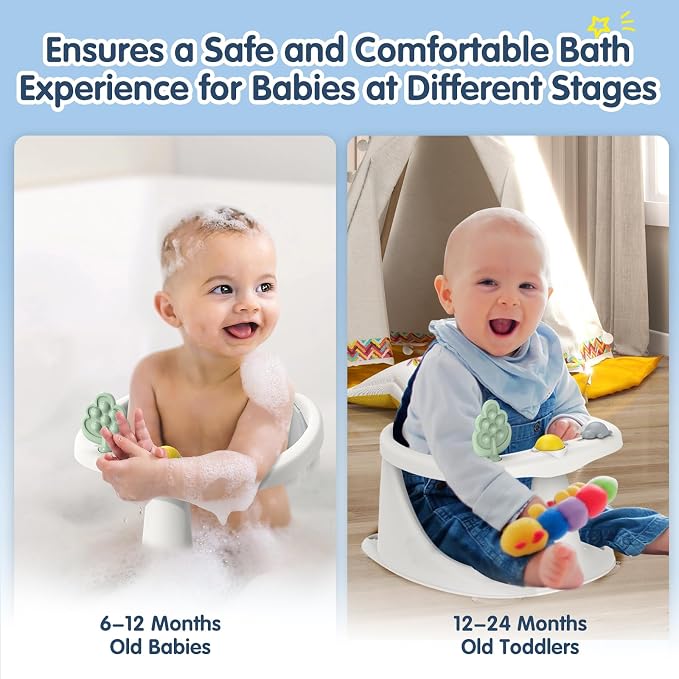 Baby Bath Seat for Babies 6 Months & Up, Non-Slip Bath Seats for Babies Sitting - Image 5