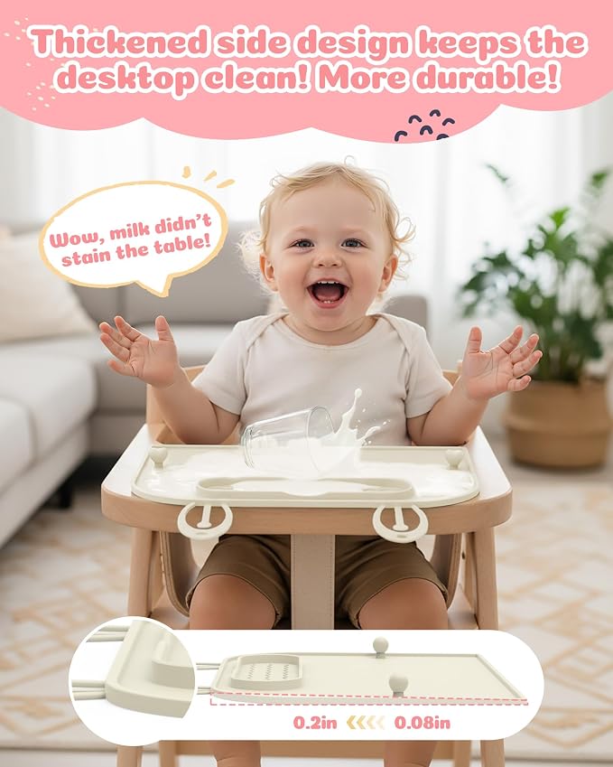 2Pack Silicone Placemats for Baby&Kid, Stain-Proof Non-Slip Baby Place Mat for - Image 4