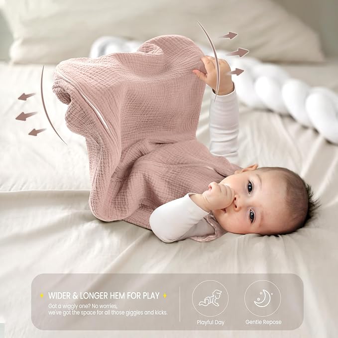 lulumoon Sleep Sack Muslin for Baby: Cotton Wearable Blanket for 3-9 Months - Image 3