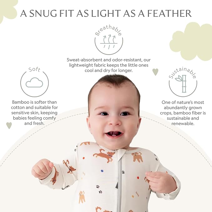 Bamboo Little Soft Baby Footie Pajamas, Baby Clothes, Newborn Sleepers - Image 3