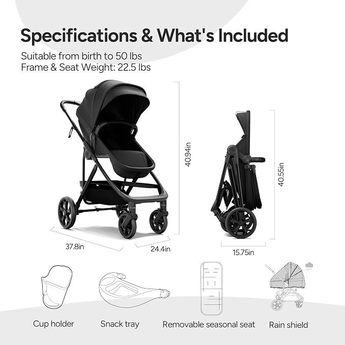 Mompush Wiz Pro 4-in-1 Baby Stroller - Image 9