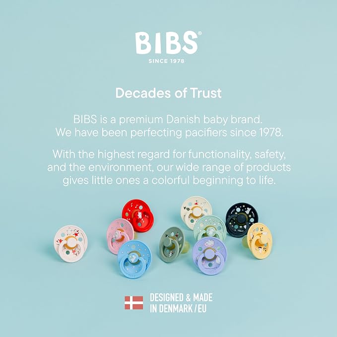 BIBS Colour Moomins Pacifier 2-Pack, BPA Free Pacifier, Round Nipple. Natural - Image 6