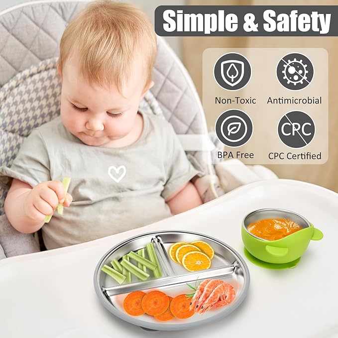Stainless Steel Baby Plate and Bowls - Image 4