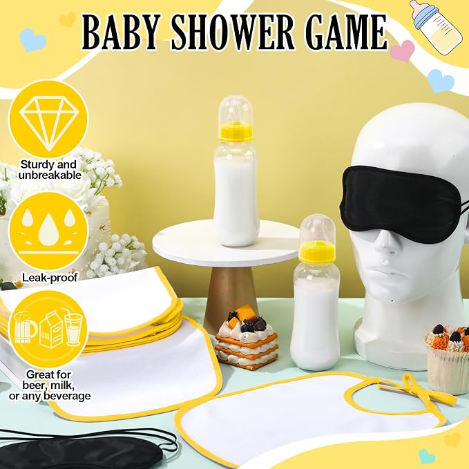 Leinuosen 24 Pcs Baby Shower Blindfold Feeding Game Set Include 6 Plastic Chug - Image 4