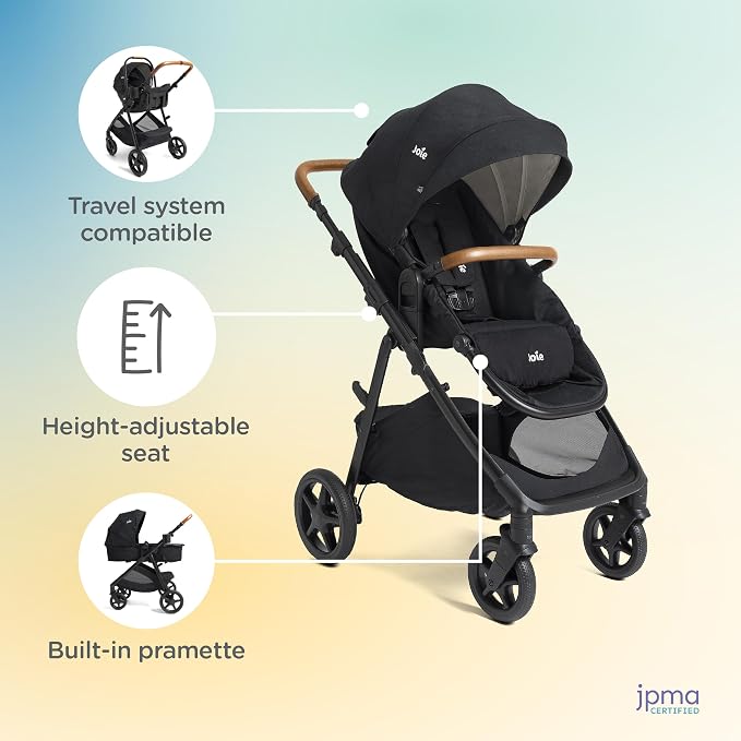 Joie Ginger 4-in-1 Convertible Pramette and Stroller, Height Adjustable seat - Image 5