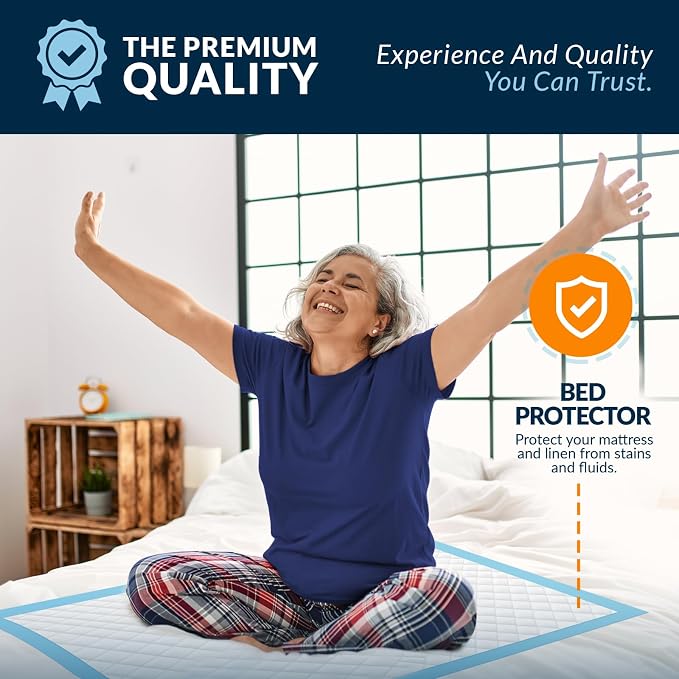 MED PRIDE Disposable Underpads 23'' X 36'' Incontinence Pads, Bed Covers - Image 4