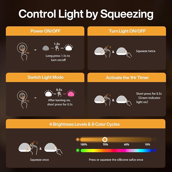 JolyWell Baby Night Light for Nursery, Soft Silicone Tap Control Night Lamp - Image 9