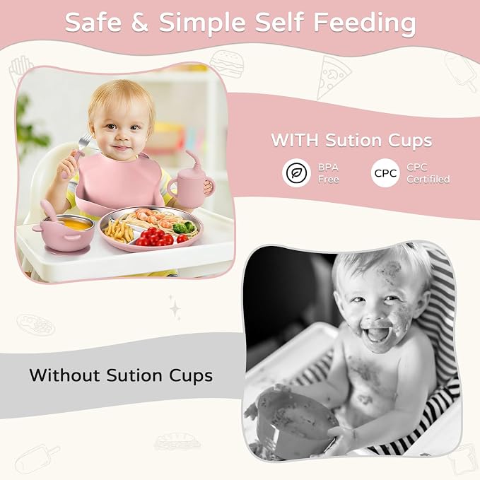 Toddler Plates and Bowls Set Stainless Steel - Image 3