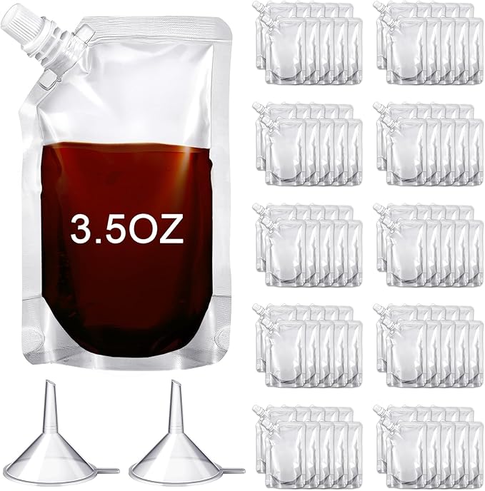 Meanplan 100 Pcs Plastic Pouches Bulk Reusable Squeeze Pouches Clear Plastic - Image 7