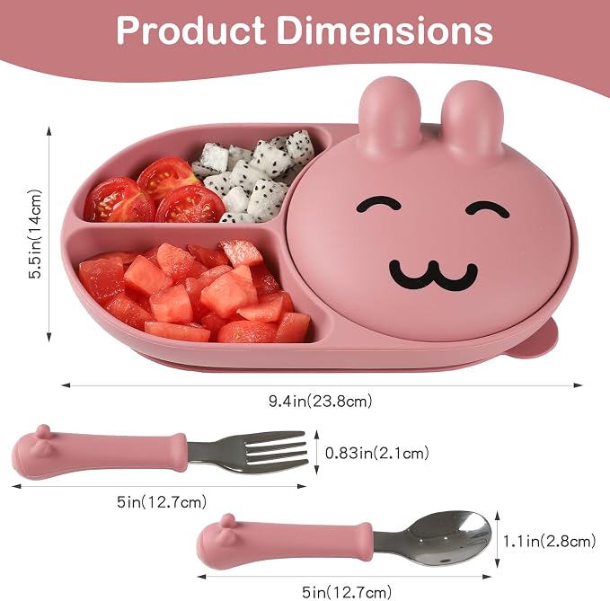 Silicone Baby Plate, Toddler plates, Self-feeding of infants after weaning - Image 4