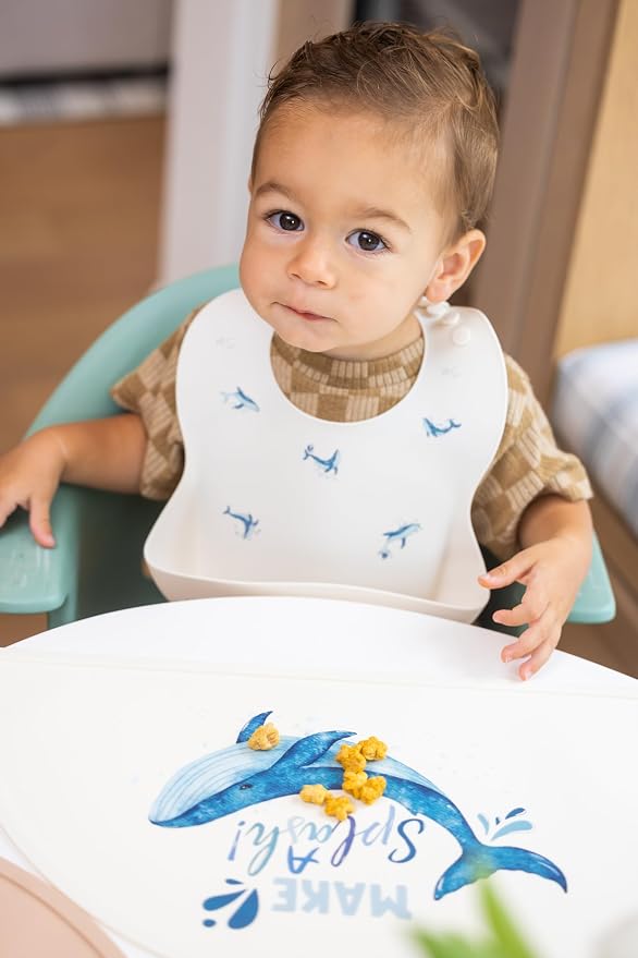 Silicone Baby Bib and Mat | Boys Girls Babies & Toddlers | Waterproof, - Image 6