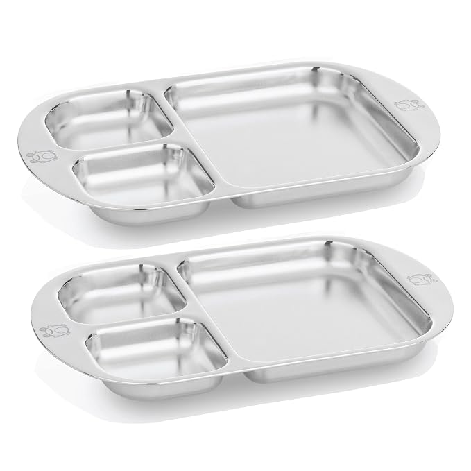Children's Stainless steel Divided Plates | Adorable Frog Design | Premium 304 by Kiddobloomchildrensproductstoinspirehope