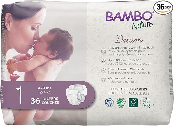 Bambo Nature Hypoallergenic Baby Diapers, Eco-Labelled Sustainable Diapers by BamboNature