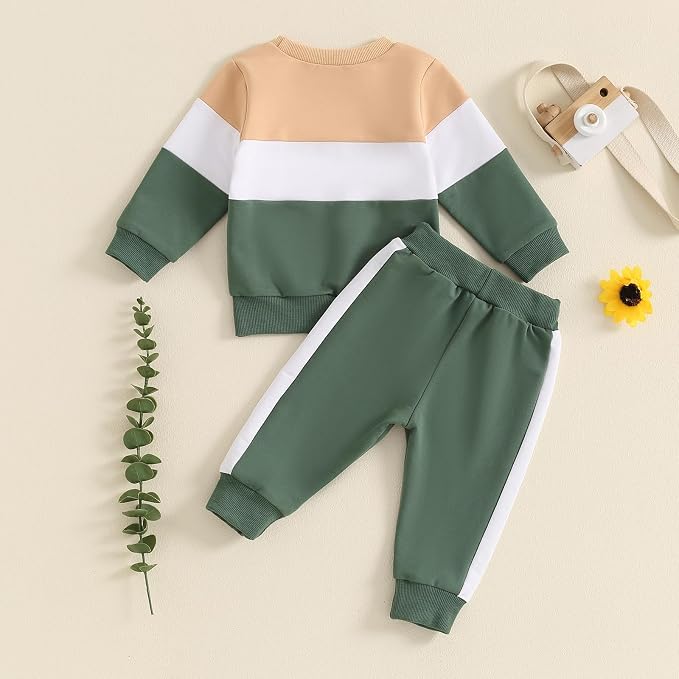 Toddler Baby Boy Fall Outfits Long Sleeve Crew Neck Pullover Sweatshirt + - Image 6